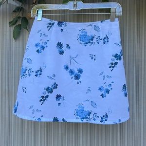 Blue floral mini skirt